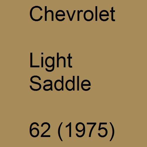 Chevrolet, Light Saddle, 62 (1975).